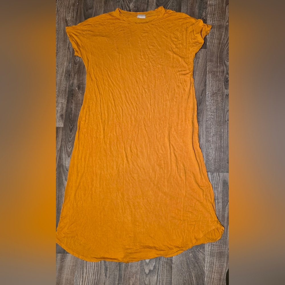 Women’s Midi Dress in Mustard Orange - Lightweight Knit